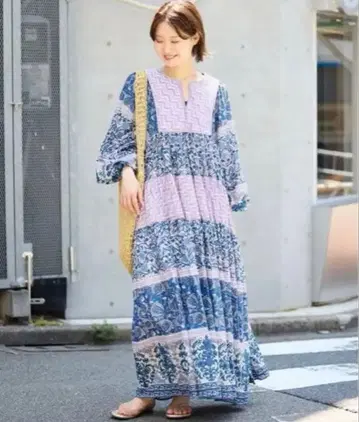 SLOBE IENA 인도 패널 티어드 원피스 사이즈 38