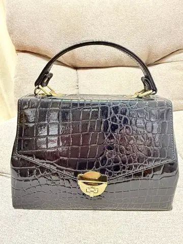 크로커다일풍 블랙 핸드백