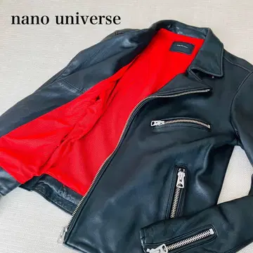 [ 새상품급 ] 나노 유니버스 라이더 자켓 더블 램 가죽 L 블랙
