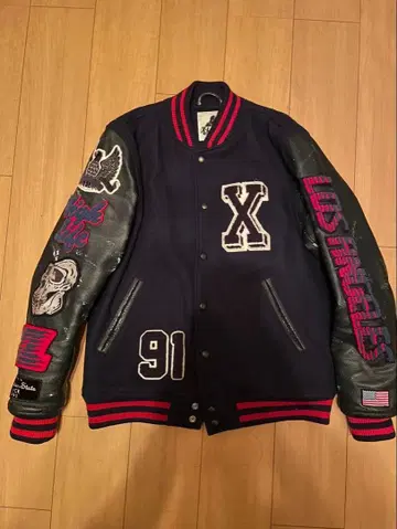 X-LARGE 바시티 자켓 L 네이비/블랙