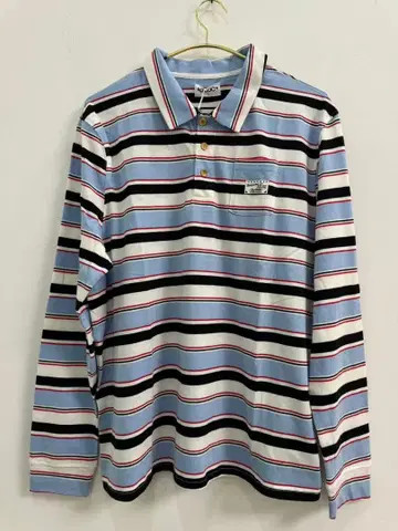 AEAE 스트라이프 긴팔 피케 셔츠