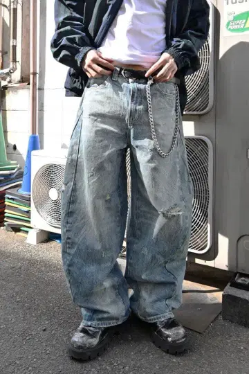 캐주얼 데미지 벌룬 데님 L2079 L 지저인 ONLINE