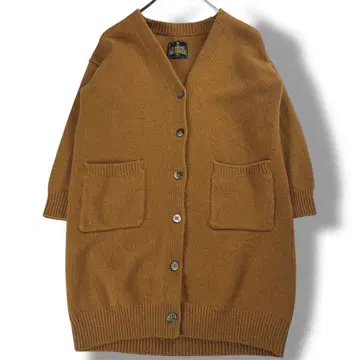 [ 새상품급 ] 하르미톤 울 100% 롱 가디건 브라운