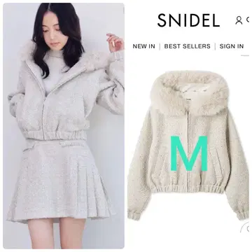 스나이델 퍼 트리밍 트위드 블루종