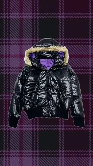 퍼 블랙 다운 자켓 Y2K 그런지