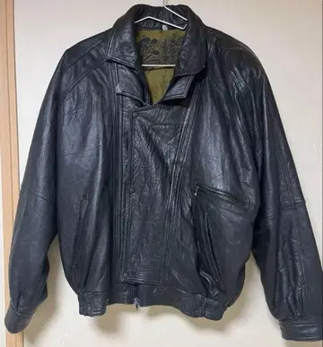 블랙 가죽 자켓 (인조 가죽)
