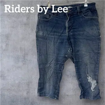 한정판 Riders by Lee 미드 라이즈 캡 팬츠 데미지 가공