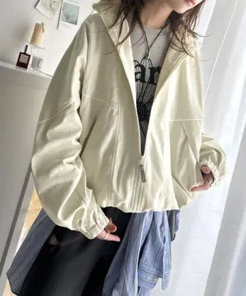 클래시컬 엘프 안감 플리스 배색 파이핑 스탠드 카라 블루종