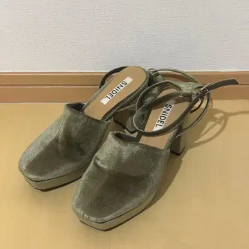 Snidel 벨로아 플랫폼 샌들 그린