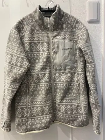 mont-bell 기하학 패턴 플리스 자켓 L 사이즈