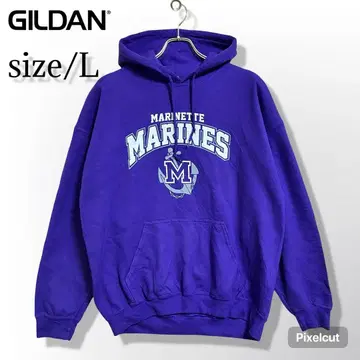 길단 후드 맨투맨 L 사이즈 퍼플 구제 의류