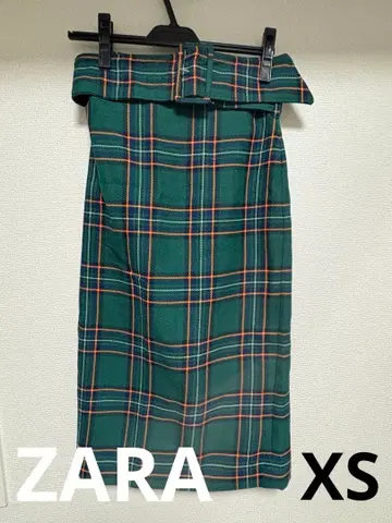 ZARA 타이트 스커트 그린 체크 XS