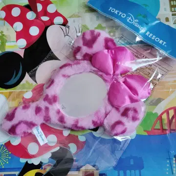 세일 디즈니 미니 레오파드 무늬 거울 핑크