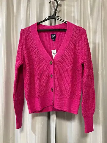 [ 새상품 ] [ 갭 ] 코튼 가디건 네온 핑크