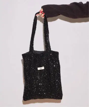 Uhr 숄더백 스팽글 블랙