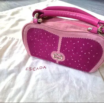 ESCADA 에스카다 스웨이드 핸드백 핑크 고급 가죽 카노 자매