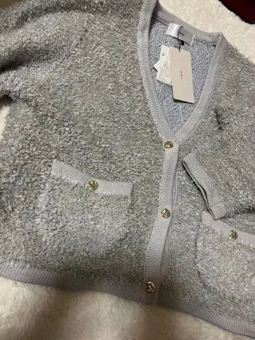 [ 새상품급 ] index V넥 니트 가디건 M 그레이 정가 6,600엔