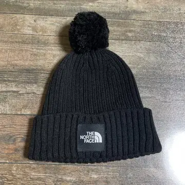 THE NORTH FACE 블랙 니트 모자 폼폼 포함