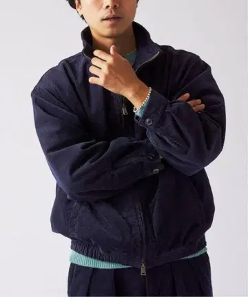 [ 새상품급 ] 코듀로이 스탠드 카라 지퍼 블루종