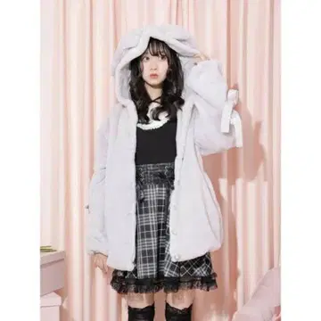 NOEMIE 노에미 토끼 귀 복슬복슬 퍼 블루종