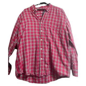 CHAPS 빨검 체크 긴팔 플란넬 셔츠 L