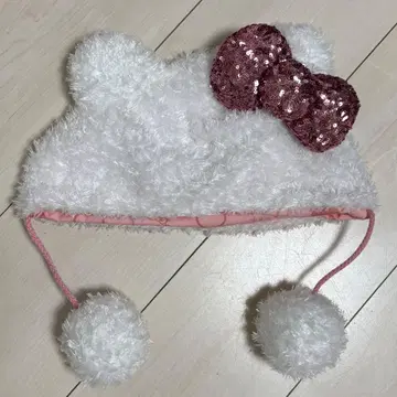 USJ 키티 팬캡 화이트 스팽글