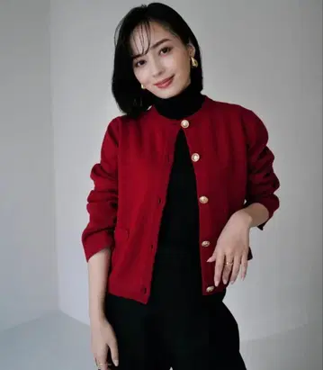 [zozo 한정판] anuans 오리지널 버튼 노카라 니트 자켓