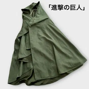 USJ 진격의 거인 조사병단 후드 부착 판초 망토 카키 원사이즈
