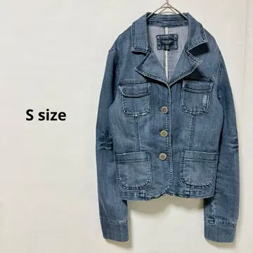 FACOUP GIRL 데님 자켓 S 스트레치 데미지 가공