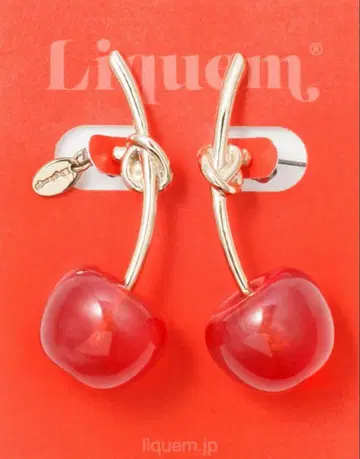 [ 미사용 새상품 ] Liquem 체리 귀걸이 ( 파스텔 레드 )