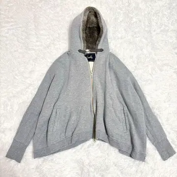 리브 드와 후드 부착 돌먼 후드티 그레이