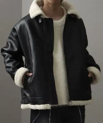 새상품급 welise 옷깃 보아 가죽 블루종 봄버 자켓