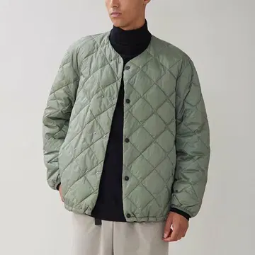 UNFILO 퀼팅 블루종 카키