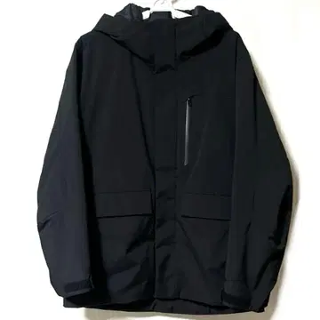 유니클로 하이브리드 다운 후드티 블랙