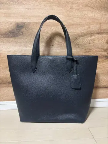 네이비 가죽 토트백