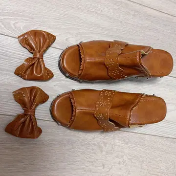 리즈리사풍 샌들 부츠 리본 포함 부츠