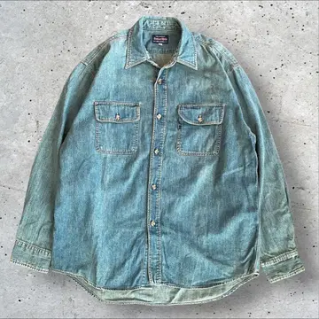 BIG JOHN 데님 셔츠 긴팔 인디고 구제 의류