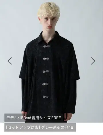 HARE YOSE 레이어드 메탈 버튼 셔츠