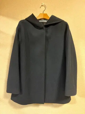 theory luxe 후드 부착 울 코트 블랙