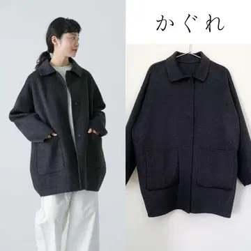 KAGURE 카구레 울 스텐칼라 숏코트 gry
