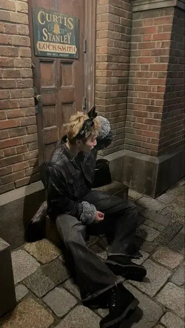 늑대 분장 5세트 플란넬 셔츠 귀 꼬리 팔 목걸이