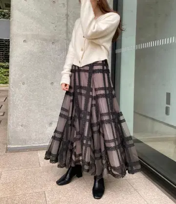 snidel 튤 자수 스커트