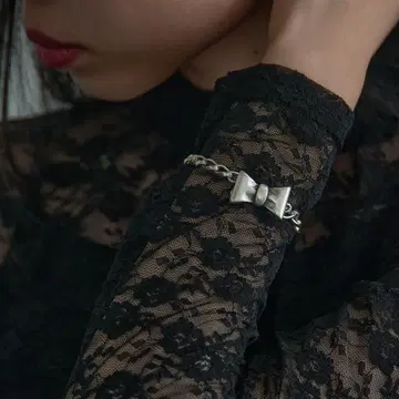 [ OtroAccesorio 오트로아세소리오 ] 리본 체인 팔찌