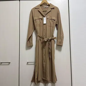 [ 새상품 ] UNIQLO UV컷 셔츠 원피스 베이지 XL