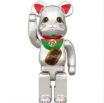 BE@RBRICK 마네키네코 400% 개운 은도금 발광