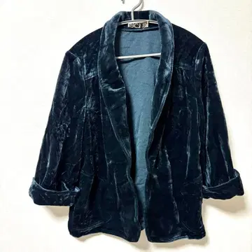 ACT III 다크 그린 벨벳 블레이저 벨로아 자켓 구제 의류