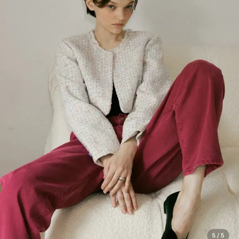 overdue flair RACCOON MINI CARDIGAN_グレー overdue flair raccoon mini cardigan grey RACCOON MINI