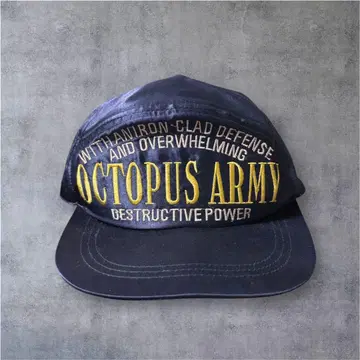 레어 80s! 빈티지 캡 OCTOPUS ARMY 네이비