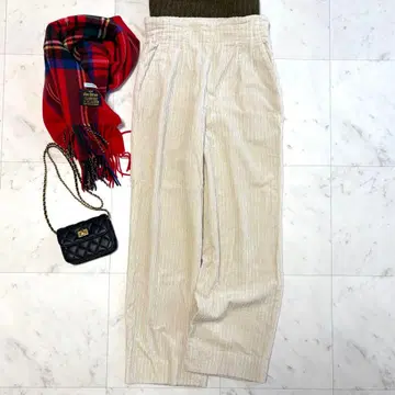 새상품급 이에나 라부르클 친자 콜 하이웨스트 팬츠 굵은 폭 코듀로이 36