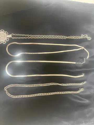 실버 펜던트 목걸이 4개 세트